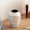 Uniquewise 8" Ceramic Rustic Vintage Decorative Vase Natural Pottery Jar for Fresh & Dried Flower Table Centerpiece Farmhouse Shelf Decor Living Room Accent Mantel Entryway Wedding & Housewarming Gift